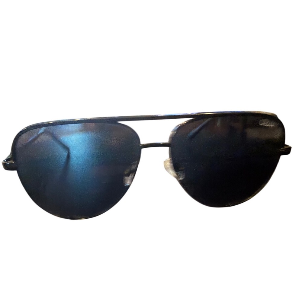 Quay Australia High Key POLARIZED Aviator Sunglasses Black Smoke